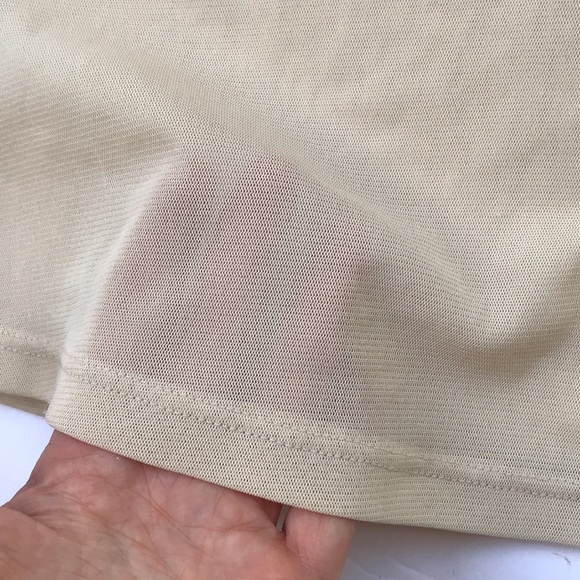 Vintage 90s Y2k Mesh Coquette Sexy Fairy Festival Cami Tank Top Baby Tee Bow Tan - Picture 14 of 17